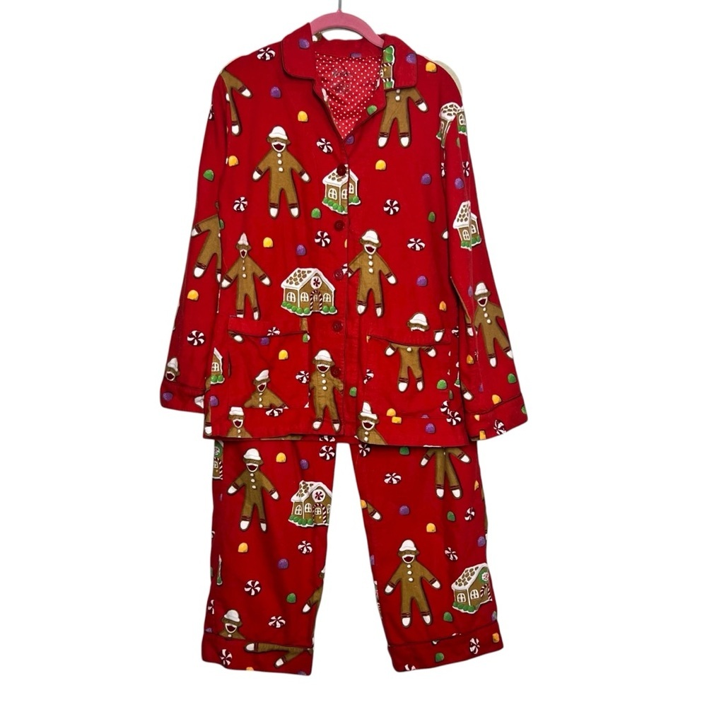 Nick and Nora Pajama Set Gingerbread Sock Monkey Womens Small Holiday Christmas